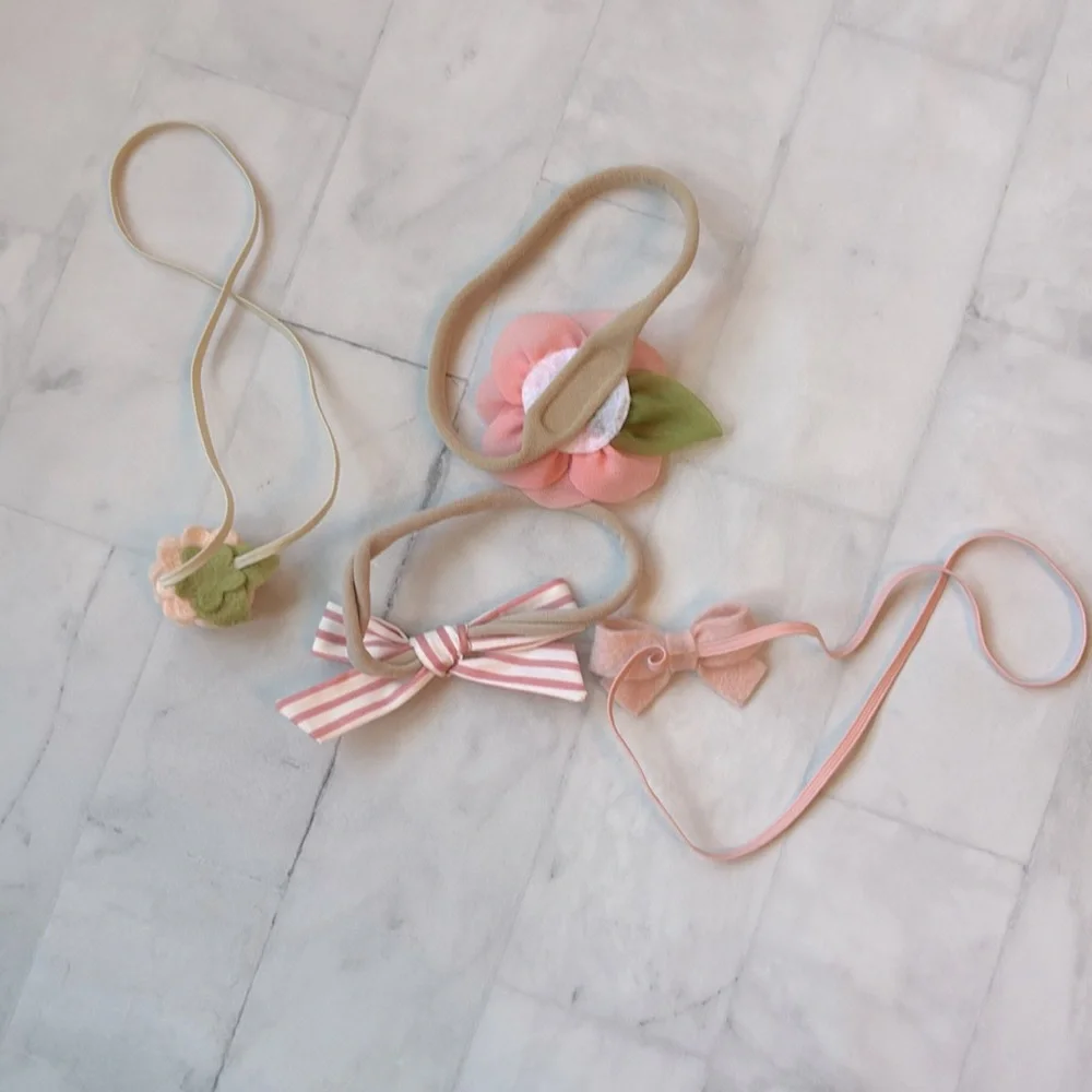 Bundle of Pink Baby Headbands